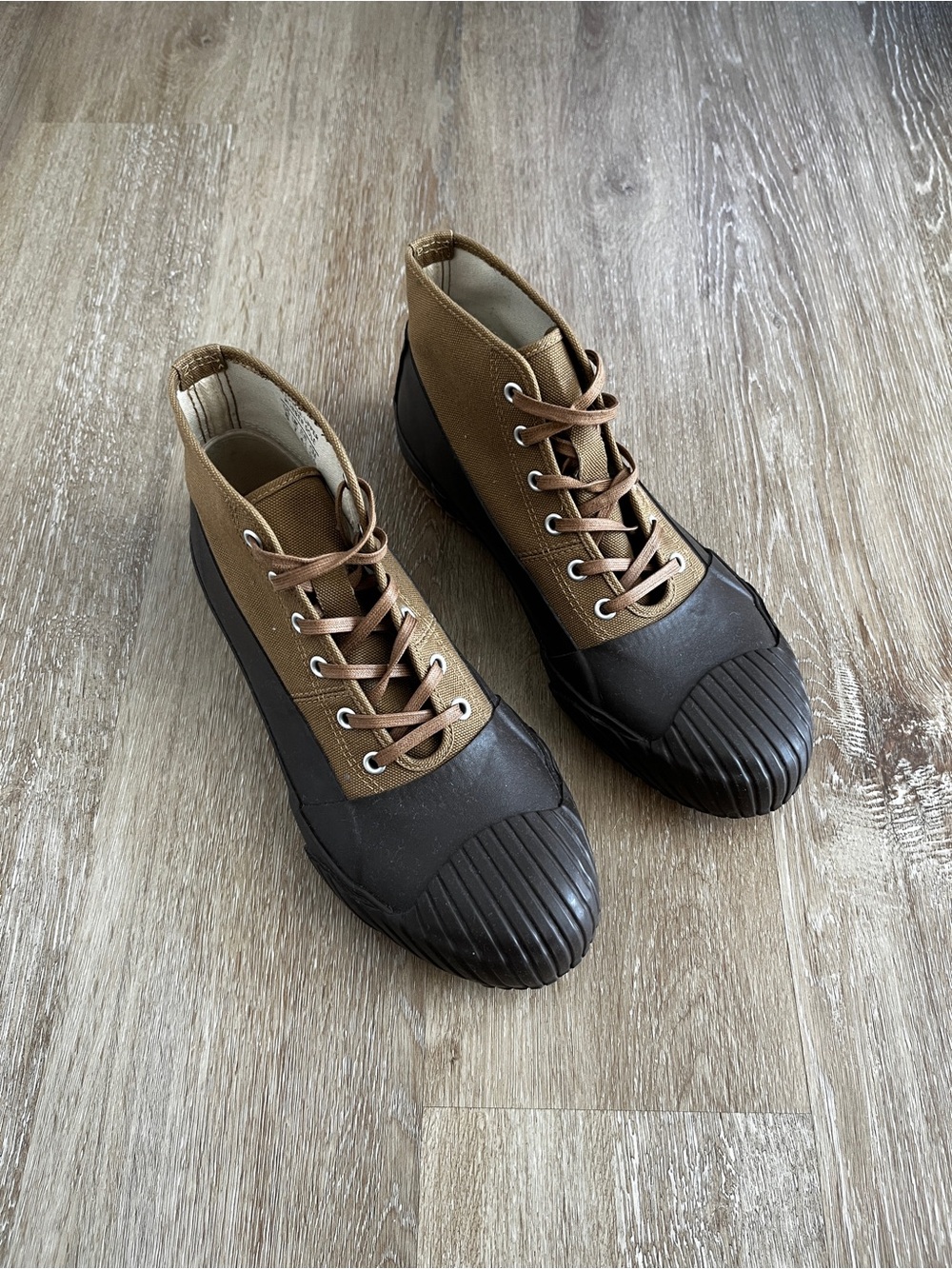 MOONSTAR Moon Star Made in Japan Tan Brown Alweather RF Sneaker Boots